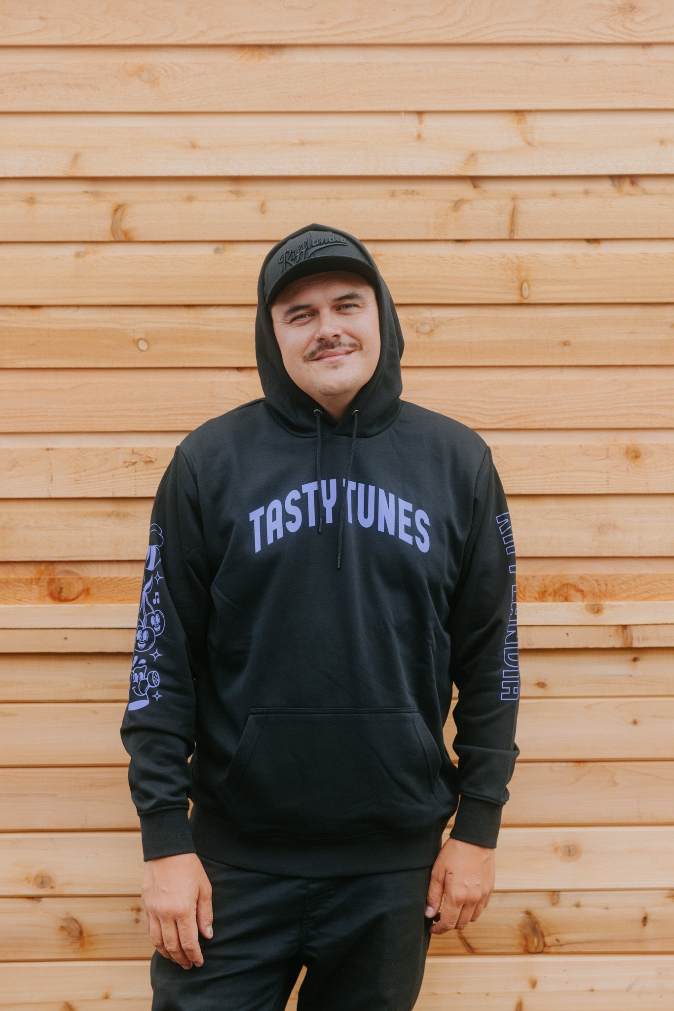 TASTY TUNES BLACK AND PURPLE HOODIE