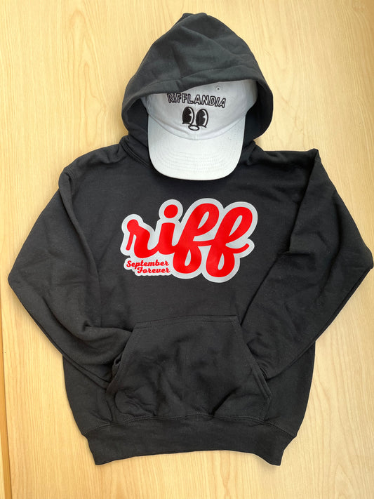 CURSIVE RIFF BLACK HOODIE YOUTH